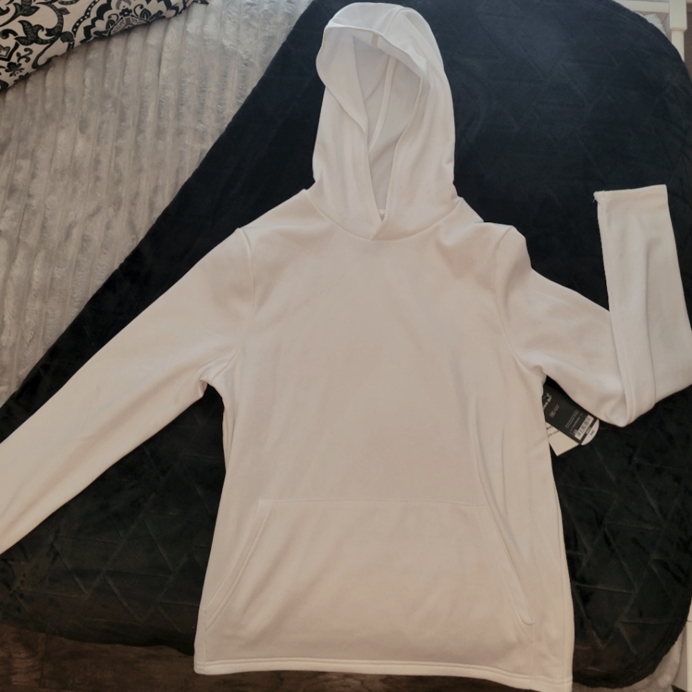 New mens white hoodie